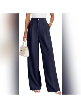 NWT NIMIN High Waisted Wide Leg Casual Work Trouser Pants, Medium (8-10)